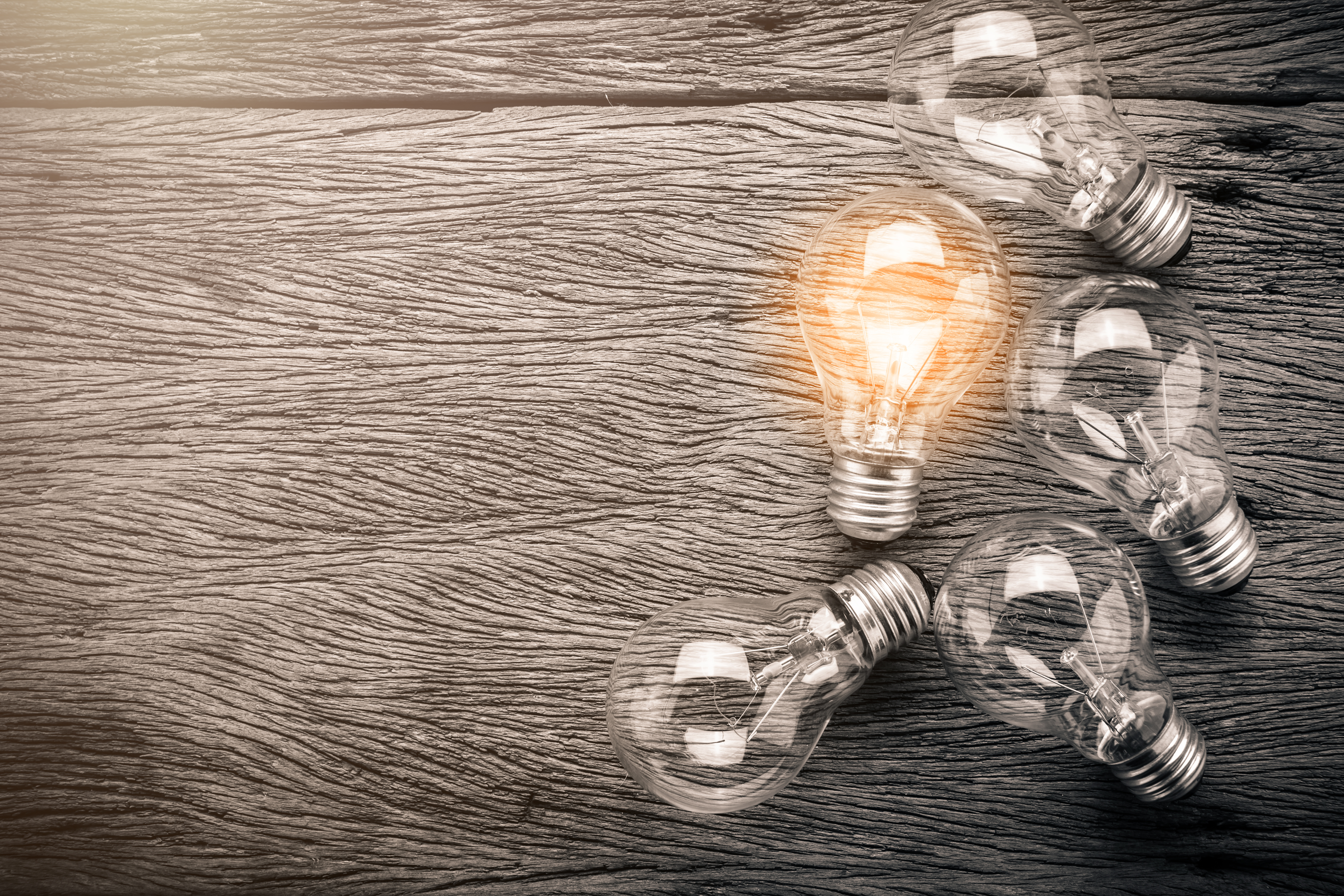 light bulbs on wood grain-5